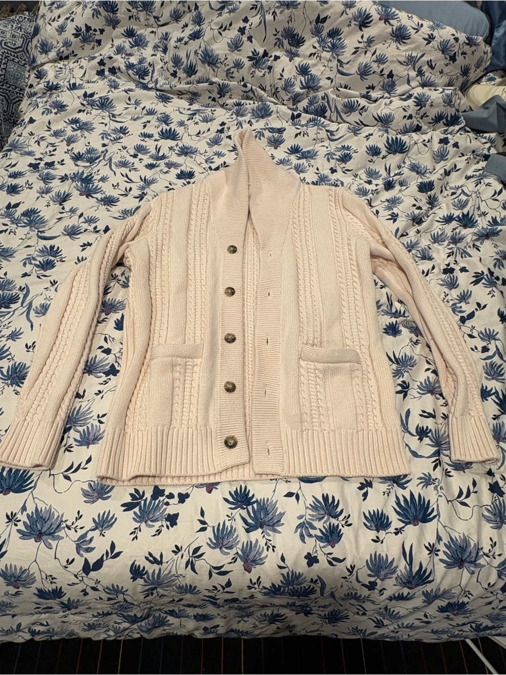 J. Crew Cream Cable Cardigan